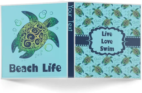 Vista 2 de Carpeta personalizada de 3 anillas de tortugas marinas - 1 pulgada