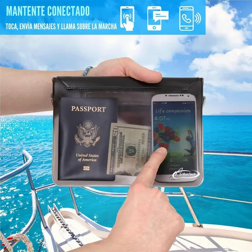Vista 6 de AiRunTech Bolsa impermeable con correa de cintura (paquete de 2) Accesorios de playa La mejor manera de mantener tu teléfono y objetos de valor