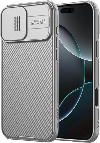 Vista 7 de Nillkin Funda para iPhone 16 con cubierta deslizante para cámara, [protección mejorada de lente de cámara] Funda protectora delgada a prueba