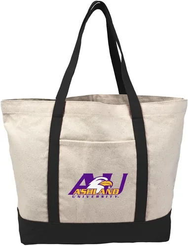 Vista 406 de Campus Lab Bolsa de lona con logotipo primario colegiado con bolsillo externo, bolsa de hombro reutilizable para ir de compras, playa Águilas A&m