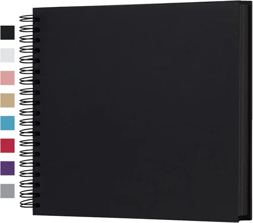 Vista 15 de potricher Álbum de Recortes DIY de 7 x 7 Pulgadas, 40 Páginas, Tapa Dura, Papel Kraft, Álbumes de Fotos para Recortes, Libro de Recuerdos para Bodas