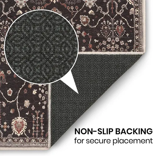 Vista 286 de GLN Rugs Traditional Collection - Alfombra de felpilla lavable a máquina, tradicional lavable, antideslizante, alfombra de felpilla de pelo corto