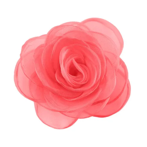 Vista 41 de adorables broches de rosas, clip para el cabello de flores de seda para mujer [joyas], sin metal, Rojo, XOTW05C4