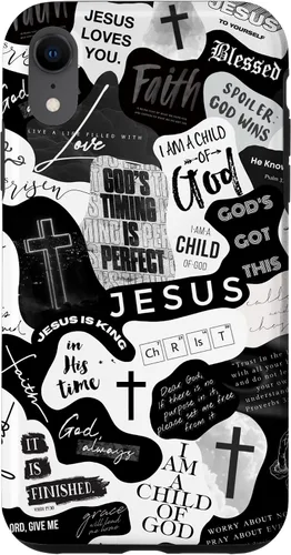 Vista 25 de Funda estética para iPhone 16 con versículos bíblicos cristianos, frases positivas