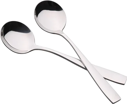 Vista 7 de Begale Cuchara de sopa redonda de 16 piezas, cucharas de caldo de acero inoxidable
