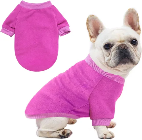 Vista 9 de Idepet Suéter de vellón para perro, camisa para perros pequeños, sudadera para mascotas, suéter suave para cachorros, camisa de invierno cálida