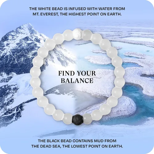 Vista 3 de Lokai Beaded Bracelets for Women & Men, Classic Clear Style - Mental Health Awareness Bracelet Encourages Mental Wellness Slides-On for Comfortable