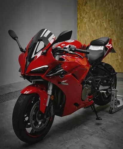 Vista 4 de Soporte lateral para motocicleta, ampliación, tapones de aire para válvula de neumático para Yamaha FZ07 FZ 07 MT07 MT 07 MT-07 MT-07 2014 2023 Rojo