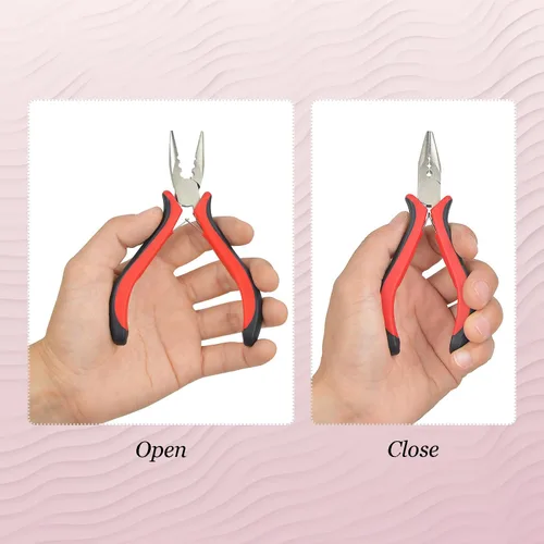 Vista 4 de Alicates para extensiones de cabello, 3 agujeros, herramienta de extracción de mini abridor para extensiones de cabello micro nano anillo