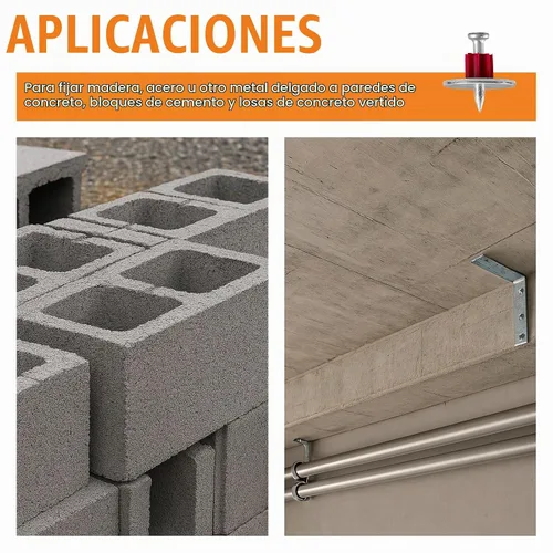 Vista 3 de Freeman Pasadores individuales de hormigón con arandelas 1 pulgada Acero galvanizado 100 unidades Interior y exterior Compatible