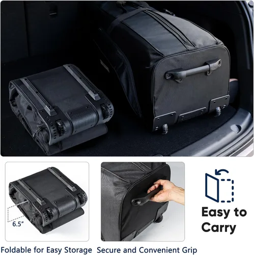 Vista 6 de Bolsa de viaje de golf con ruedas - Funda de golf Oxford resistente aprobada por aerolíneas para clubes, carrito y bolsa de soporte, cubierta