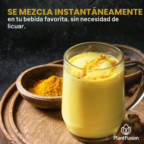Vista 7 de PlantFusion - Suplemento en polvo de cúrcuma y jengibre, 4.76 onzas, 30 porciones Leche dorada en polvo con curcuminoides; certificado orgánico