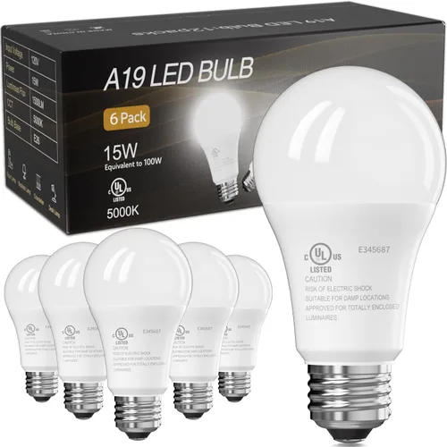 Vista 10 de Bombillas LED TJOY, equivalentes a 100 vatios A19, blanco cálido suave de 2700K, bombillas de ahorro energético con base estándar E26, 1500 lúmenes