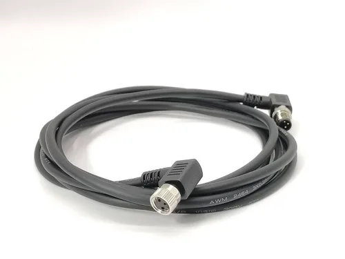 Vista 4 de M8 Profinet Cable impermeable 3 Pin de ángulo recto hembra enchufe macho Cable de moding con 1M PVC 26AWG Cable