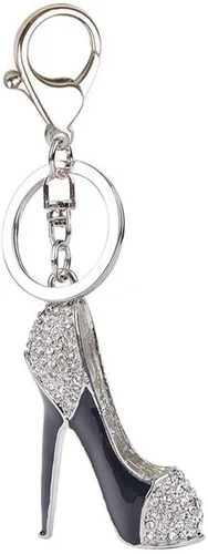 Vista 2 de JIAHATE Llavero de zapato de tacón alto con diamantes de imitación de moda, llavero de cristal para zapatos, llavero para mujer, bolso de mujer
