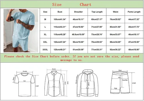 Vista 5 de Litetao Conjunto deportivo de verano para hombre, 2 piezas, camiseta de manga corta, camiseta y pantalones cortos, elegante y casual