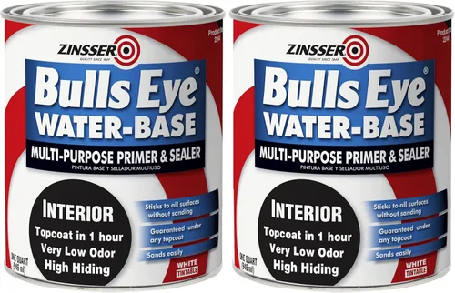 Vista 4 de Zinsser 02244 Bulls Eye - Imprimación y sellador a base de agua, cuarto de galón, color blanco