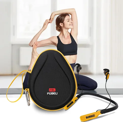 Vista 6 de FBLFOBELI Funda rígida compatible con auriculares Bluetooth inalámbricos DEWALT con banda para el cuello, auriculares Bluetooth 2 en 1 con altavoces