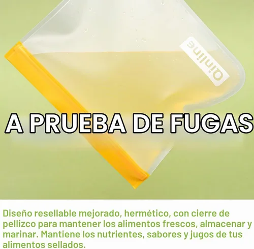 Vista 4 de Bolsas reutilizables para almacenamiento de alimentos, paquete de 10 bolsas para congelador, bolsas de almuerzo extragruesas a prueba de fugas