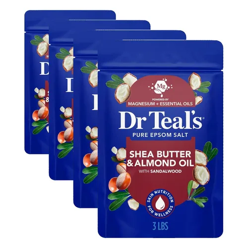 Vista 12 de Dr Teal's - Sal de Epsom con Magnesio para Remojar, Suavizar y Hidratar con Manteca de Karité y Aceite de Almendras, 3 libras