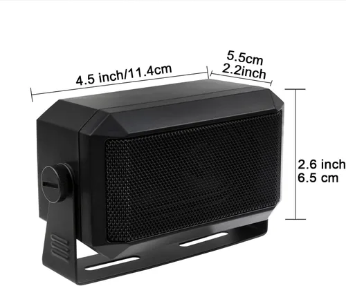 Vista 9 de Altavoz rectangular de comunicaciones externas para CB, jamón, radio GMRS y escáneres policiales con soporte giratorio, 2-3/4" x 4-1/2