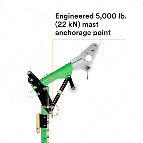 Vista 5 de 3M DBI-SALA Advanced 8518001 Davit Componente, 11-1/2" "-27-1/2" Desplazamiento Ajustable Mástil de Davit Superior Con 33" "- 43" Altura del Punto