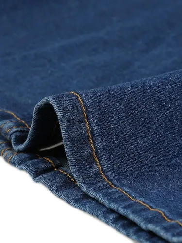 Vista 5 de Allegra K Faldas de mezclilla para mujer, con abertura, casual, de cintura alta, entallada, falda de tubo