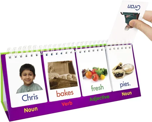 Vista 4 de Junior Learning Sentence Flips - Soporte abatible de doble cara, de 4 a 6 años, vocabulario y gramática, K-1