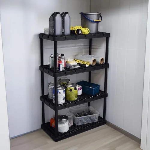Vista 5 de Gracious Living Paquete de 2 unidades de almacenamiento de 4 estantes de altura fija ventilada de alta resistencia de 18 x 36 x 54.5 pulgadas