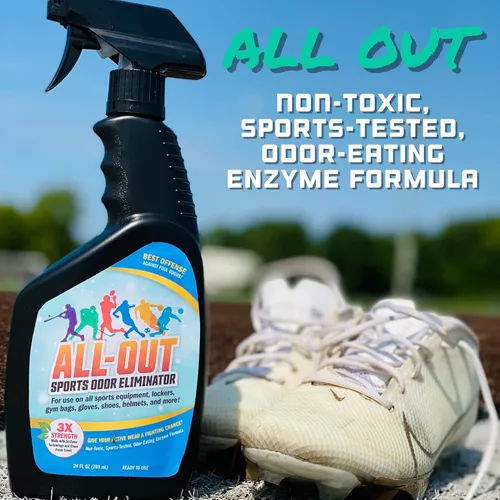 Vista 4 de All-Out Sports Spray eliminador de olores y desodorante Perfecto para guantes malolientes, sombreros, bolsos, cascos, camisetas, almohadillas
