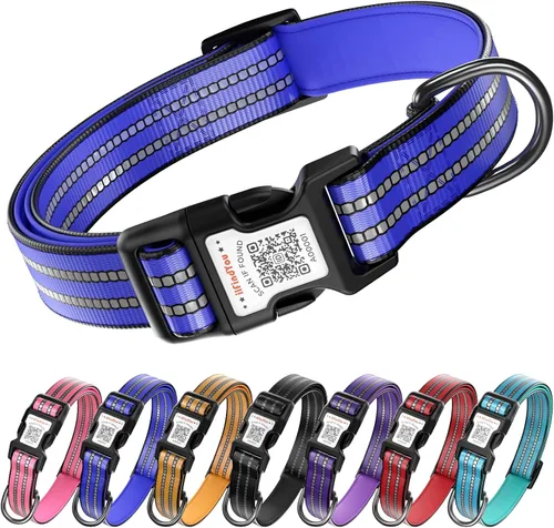 Vista 19 de Collar de perro personalizado ilFindYou con etiqueta de código QR para identificación de mascotas, collar reflectante de seguridad, adecuado