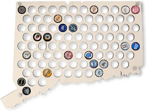 Vista 22 de Torched Tapa de cerveza Mapa Alabama, Estados Unidos tapa de cerveza titular decoración de pared, regalo para amantes de la cerveza para hombres