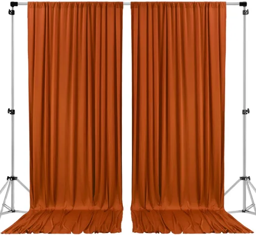 Vista 21 de AK TRADING CO. Cortinas de telón de fondo de poliéster beige de 10 x 10 pies con bolsillos para varillas - Cortinas para decoración de ventanas