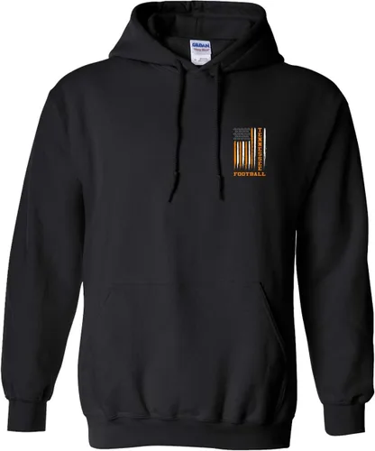 Vista 2 de Sudadera con capucha unisex de la bandera americana del color del equipo de fútbol