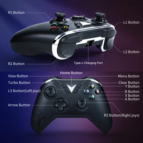 Vista 3 de Lampelc Controlador inalámbrico compatible con Xbox Series X&SXbox O-N-ESXEliteWindows 7810