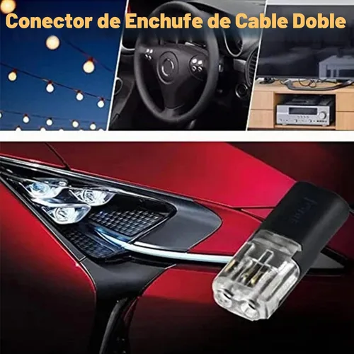 Vista 2 de Conectores de cable, conector de enchufe de doble cable, conector de cable de bajo voltaje, conectores eléctricos de tira de luz LED de 2 pines, sin
