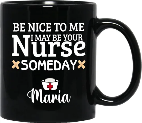 Vista 19 de Exfoliantes de café y guantes de goma #Nurselife, taza de café impresa para enfermera, regalo para enfermera (diseño 1, 11 onzas)