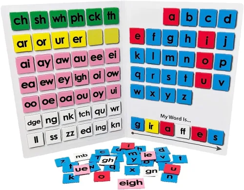 Vista 4 de Magnética fonética Back to Basics - Juego de imanes con tablero impreso