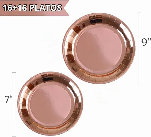 Vista 4 de Suministros de fiesta de oro rosa (juego de decoraciones de fiesta de oro rosa con globos)