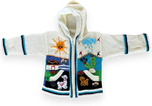 Vista 28 de Peruvian Wool Knitted Sweater with hoodie for babies & toddlers, Unisex, Chompas Peruanas, fall winter sweater
