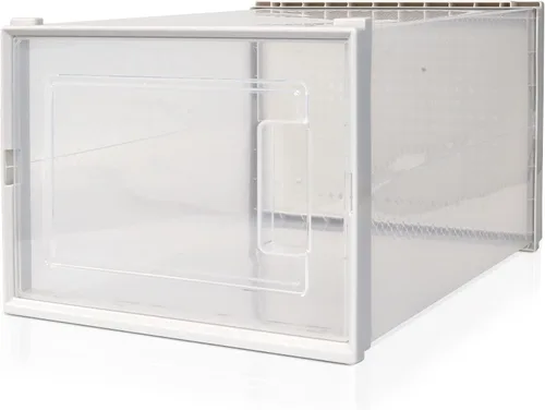 Vista 8 de Paquete de 12 contenedores apilables de almacenamiento para zapatos deportivos, plástico transparente, caja de zapatos plegable para organizar