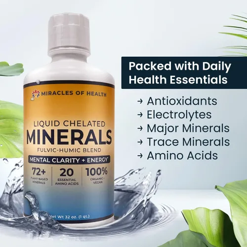 Vista 3 de Minerales quelados líquidos, mezcla de minerales fúlvicos húmicos orgánicos, más de 72 minerales a base de plantas, 20 aminoácidos esenciales, 100%