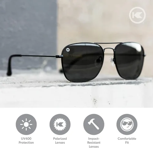 Vista 2 de Knockaround Mount Evans - Gafas de sol polarizadas estilo aviador cuadradas con protección UV400 completa