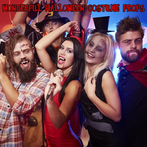 Vista 3 de Vampire Tooth with Capsules, Fake Fang Set for Halloween Party Favor Supplies White