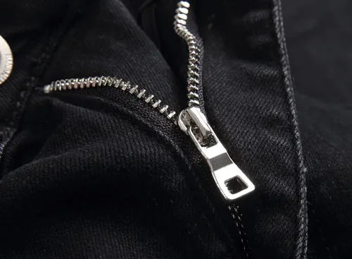 Vista 7 de OIIIO Jeans elásticos rasgados de ajuste regular para hombre