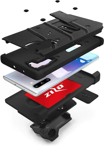 Vista 3 de Zizo Bolt Cover - Funda para Samsung Galaxy Note 10, función atril y funda (Negro)