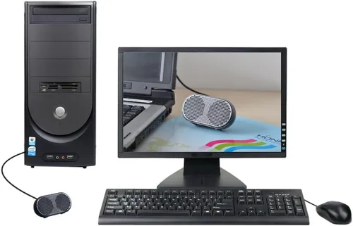 Vista 4 de Altavoz USB Mini Altavoz de computadora Estéreo alimentado Multimedia para Notebook Laptop PC (Negro)