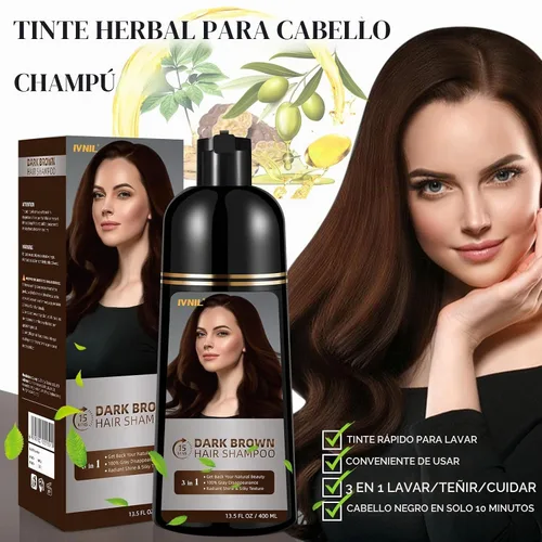 Vista 7 de Ivnil Champú de tinte de cabello castaño oscuro para cobertura de cabello