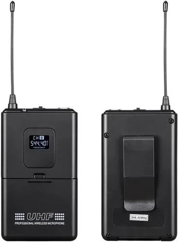 Vista 4 de Sistema de micrófono inalámbrico UHF 6 Lavalier Micrófono Bodypacks Solapa Micrófono Auriculares para Karaoke, boda, fiesta, reunión, escuela
