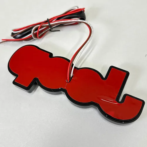 Vista 6 de AUTOGEM Jeep - Emblema de guardabarros iluminado LED, cara plateada, carcasa negra, juego de 2 piezas
